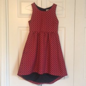 Navy and red short high low dress